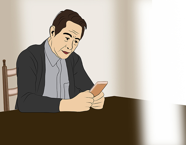 老年人、玩手机、认真-康兴医疗器械官网